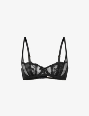 Agent Provocateur Womens Black Rozlyn Balconette Mesh And Lace Underwired Bra 34a