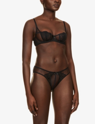 AGENT PROVOCATEUR: Rozlyn mesh and lace open briefs