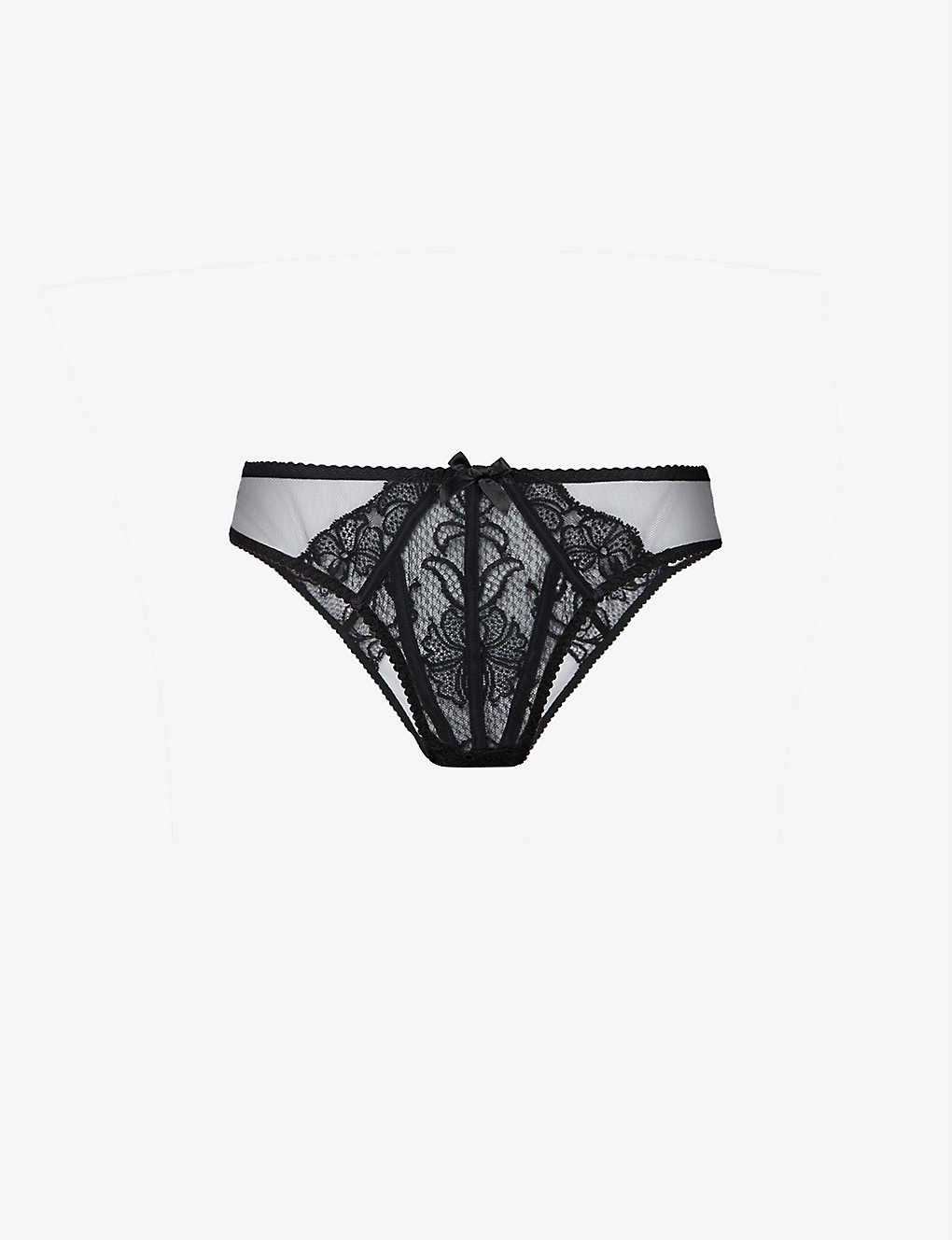 Agent Provocateur Rozlyn High-leg Mesh And Lace Briefs In Black