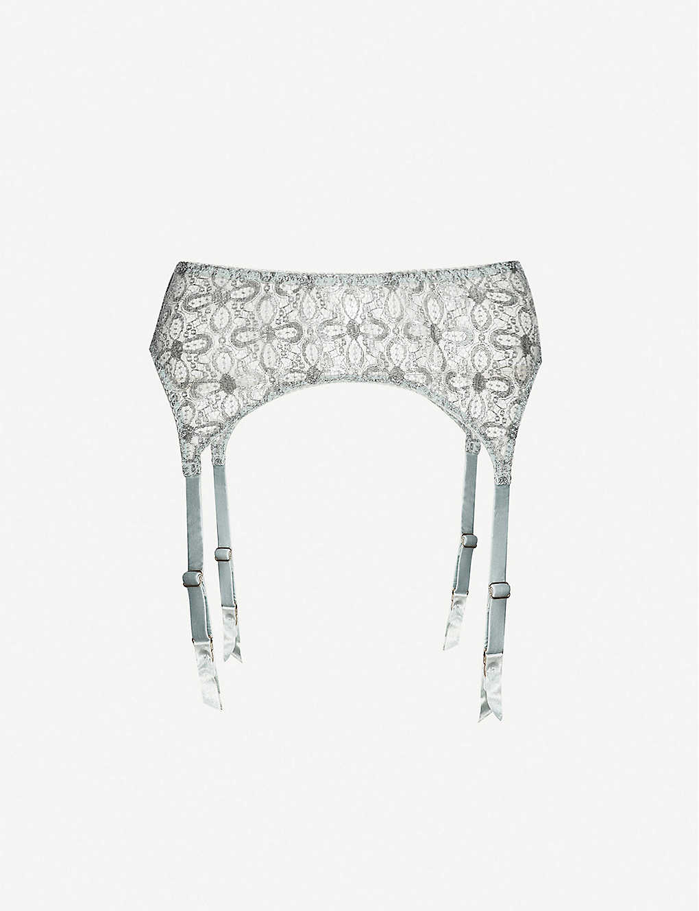 Myla Womens Mint Rosemoor Street Metallic Lurex-lace Suspender Belt L