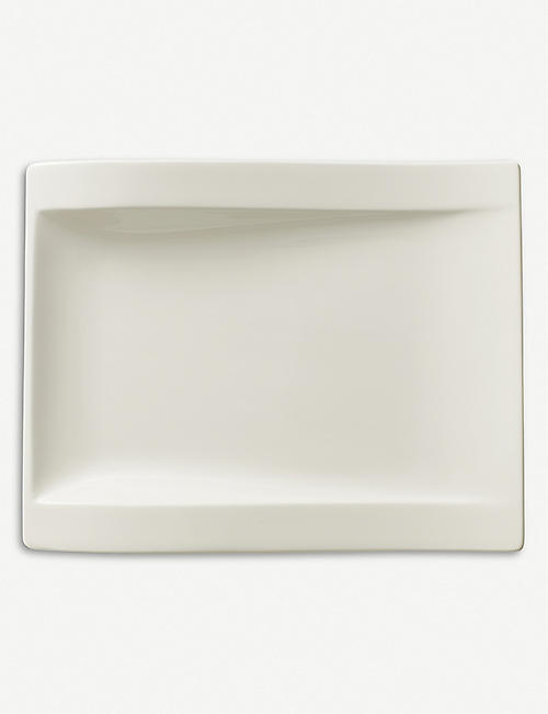 VILLEROY & BOCH: NewWave rectangular porcelain breakfast plate 26cm
