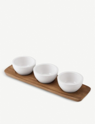 VILLEROY & BOCH: Artesano Original porcelain and wood dip bowl set