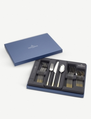 VILLEROY & BOCH: Ella gold-plated stainless steel cutlery 30-piece set