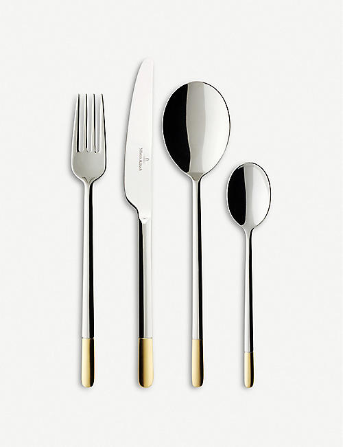 VILLEROY & BOCH: Ella gold-plated stainless steel cutlery 30-piece set