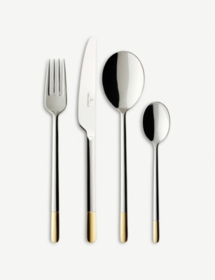 VILLEROY & BOCH: Ella gold-plated stainless steel cutlery 30-piece set