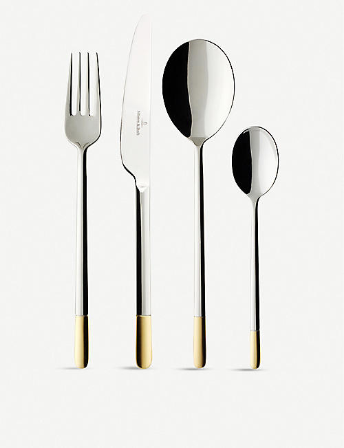 VILLEROY & BOCH: Ella gold-plated stainless steel cutlery 113-piece set