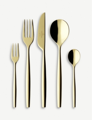 VILLEROY & BOCH: MetroChic d'Or gold-plated stainless steel 30-piece cutlery set