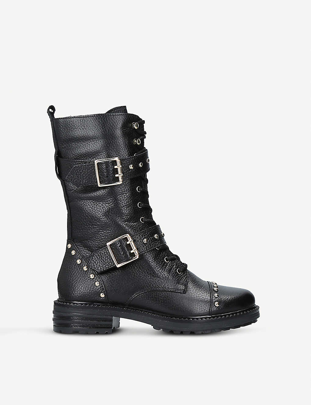 Pebbled & Studded Combat Boots