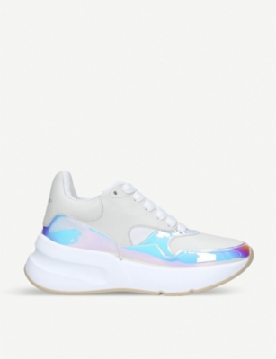 Alexander Mcqueen Smooth And Iridescent Leather Exaggerated-sole Sneakers In Other