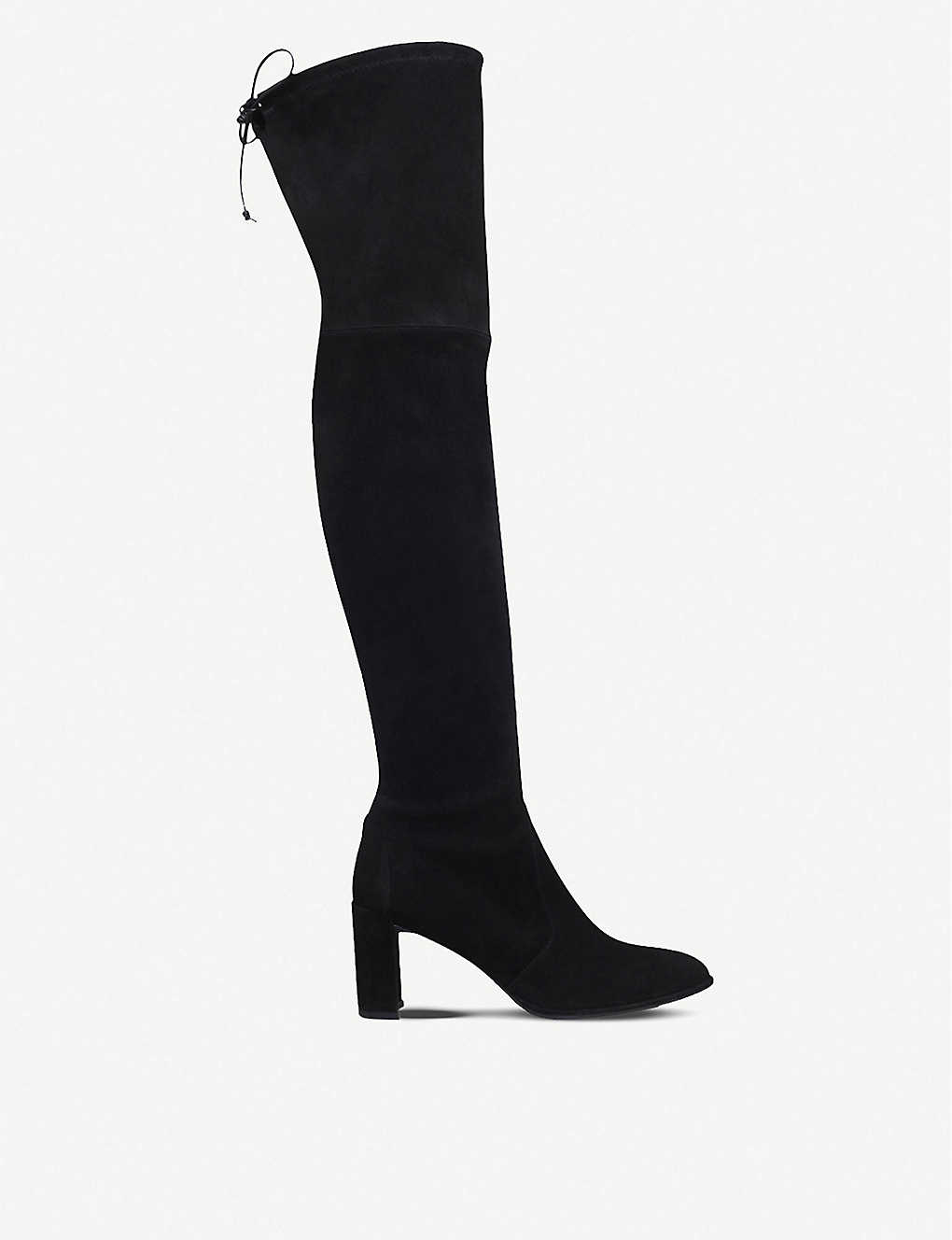 Shop Stuart Weitzman Womens Black Tieland Suede Over-the-knee Boots