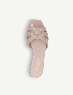 Shop Saint Laurent Women's Nude Nu Pieds 05 Patent-leather Sandals