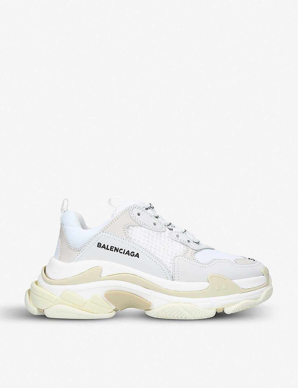 Balenciaga Leather Triple S Trainer Sneakers in Black for