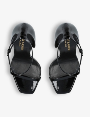 ysl gold platform heels