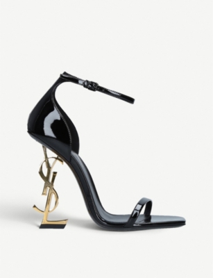 SAINT LAURENT - Opyum 110 leather heeled sandals | Selfridges.com