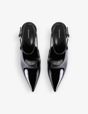 Shop Givenchy Women's Black Balance Chaos Pointed-toe Patent-leather Heeled Courts