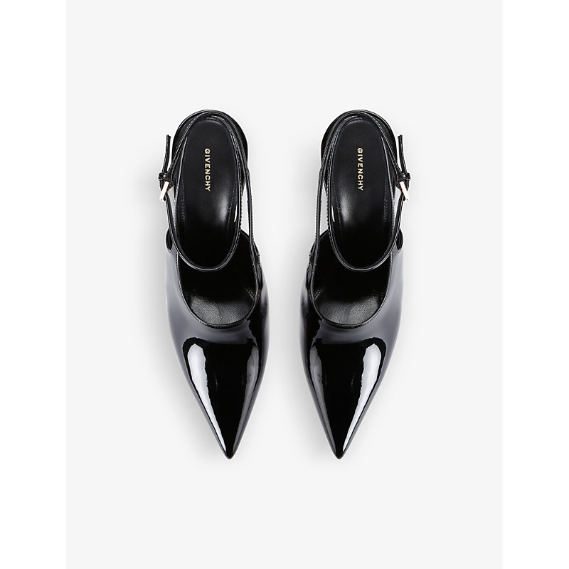 Shop Givenchy Balance Chaos Pointed-toe Patent-leather Heeled Courts In Black