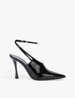 Shop Givenchy Women's Black Balance Chaos Pointed-toe Patent-leather Heeled Courts