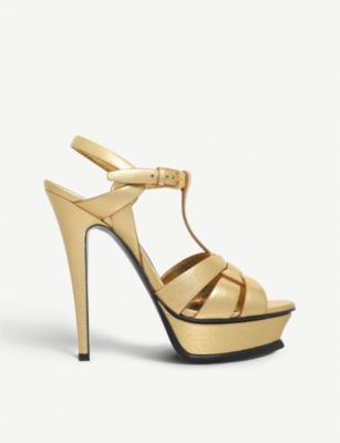 Ysl tribute sale sandal gold