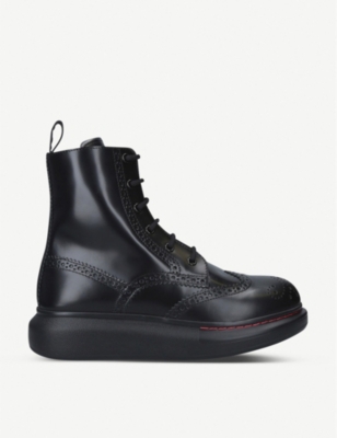 alexander mcqueen leather boots