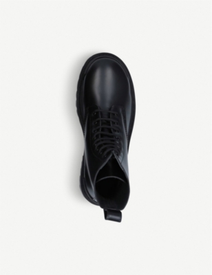 ladies black leather ankle boots uk