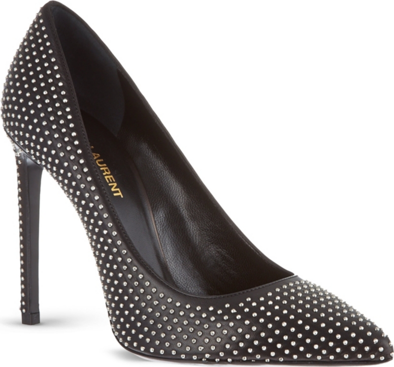 SAINT LAURENT   Studded stiletto courts