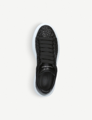 black sparkle alexander mcqueen trainers