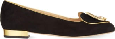 CHARLOTTE OLYMPIA   Eclipse suede flats