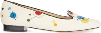 CHARLOTTE OLYMPIA   Abstract kitty flats