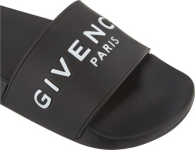GIVENCHY - Logo leather sliders 