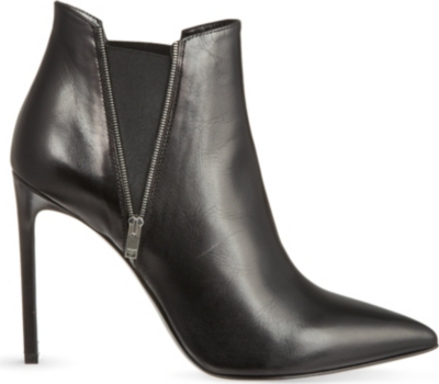 SAINT LAURENT Black Paris Pointed Ankle Boots | ModeSens