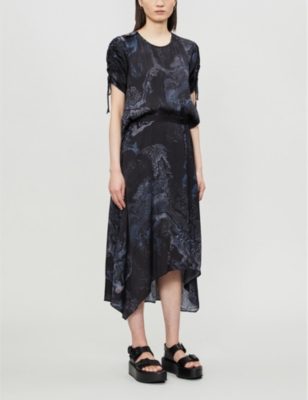 ALLSAINTS - Rafaela Hatsukoi marble-print woven maxi dress | Selfridges.com