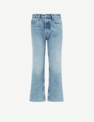 Allsaints Helle High Rise Kickflare Cropped Jeans Selfridges Com