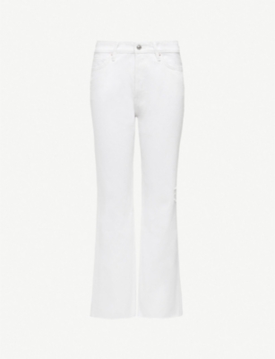 Allsaints Helle High Rise Kickflare Cropped Jeans Selfridges Com