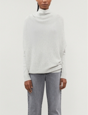 Allsaints Ridley Wool And Cashmere-blend Jumper In Artic Grey