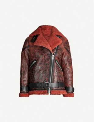 allsaints hawley oversized shearling jacket