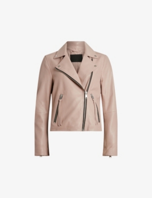 ALLSAINTS ALLSAINTS WOMEN'S MISTY PINK DALBY LEATHER BIKER JACKET,63226387