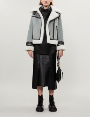 allsaints shearling coat