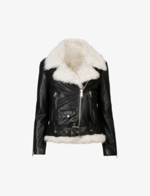 all saints luna shearling jacket