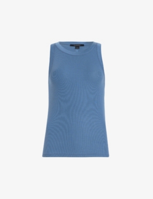 Allsaints Womens Arauba Blue Rina Stretch-jersey Tank Top