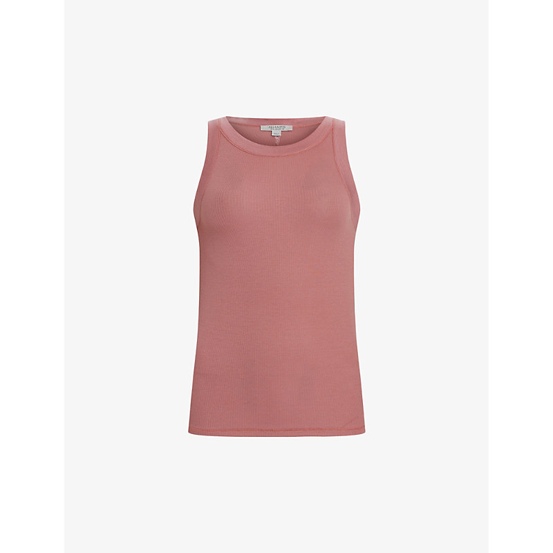 Shop Allsaints Rina Stretch-jersey Tank Top In Ash Rose Pink