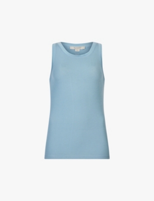 Allsaints Womens Sea Blue Rina Stretch-jersey Tank Top In Sea Blue