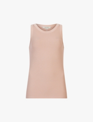 Allsaints Rina Crew Neck Sleeveless Tank Top In Soft Pink