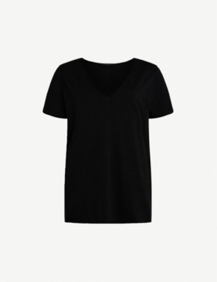 Allsaints Womens Jet Black Emelyn Tonic Short-sleeved T-shirt Xs