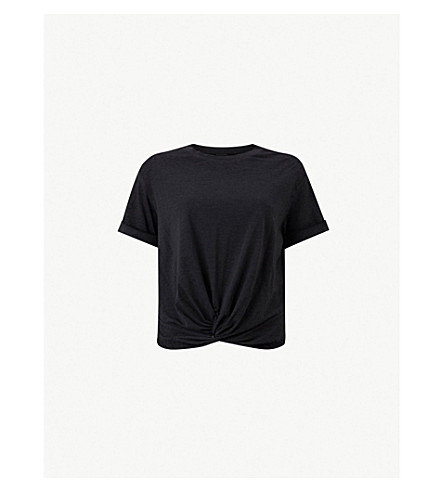 ALLSAINTS Carme Devo knot-detail cotton-devore T-shirt