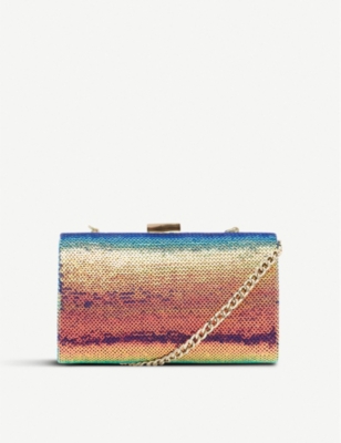 dune blue clutch bag