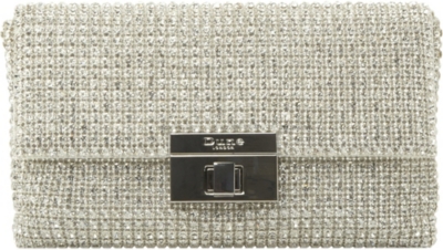 dune diamante clutch bag