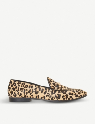 dune leopard print loafers