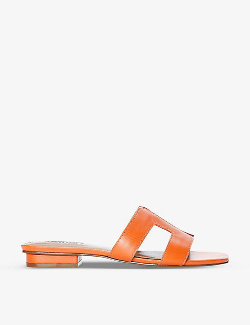 DUNE: Loupe open-toe leather sandals