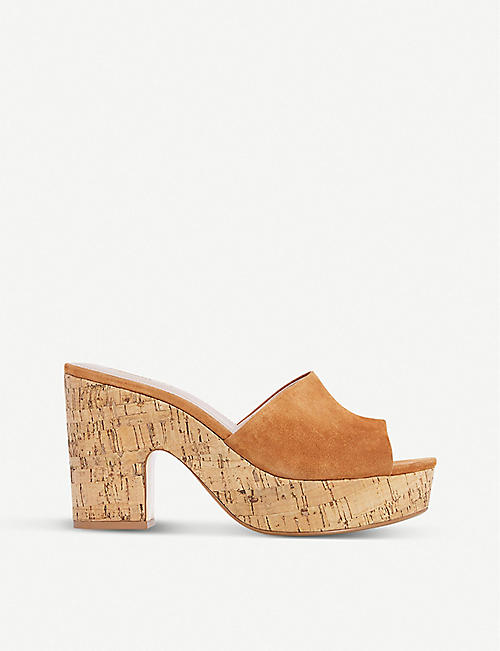 DUNE Indigow suede platform mules | MARICE Block Heel Mule tan | Dune London