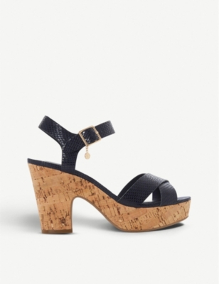 dune navy wedges